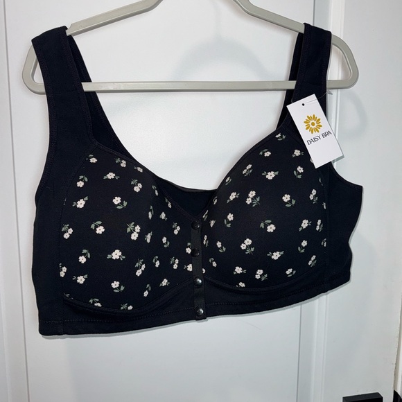 daisy bra Other - Large Cup Daisy Bra Front Close Wirefree Plus Size 6XL  Black NWT
